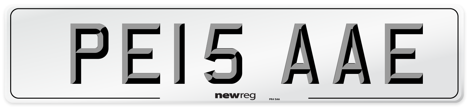 PE15 AAE Number Plate from New Reg